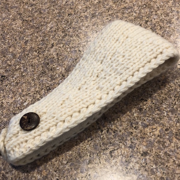 SIJJL Wool and Fleece Lined Cream Headwear Headwrap Floral/Flower - Picture 5 of 16